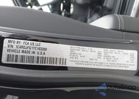 2026 Dodge Durango Pursuit Awd from USA, damaged, VIN 1C4RDJFG1TC163300